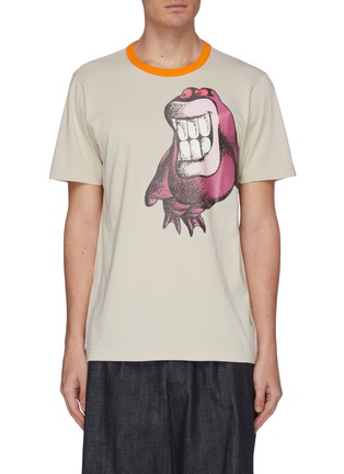 Main View - Click To Enlarge - MARNI - Contrast collar graphic print T-shirt
