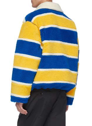 Back View - Click To Enlarge - MARNI - Logo appliqué stripe fleece jacket