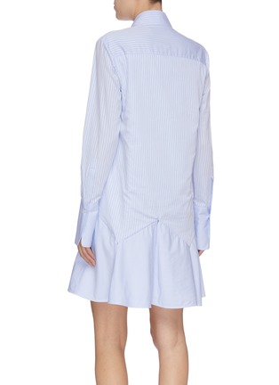 Back View - Click To Enlarge - VICTORIA, VICTORIA BECKHAM - Stripe peplum shirt dress