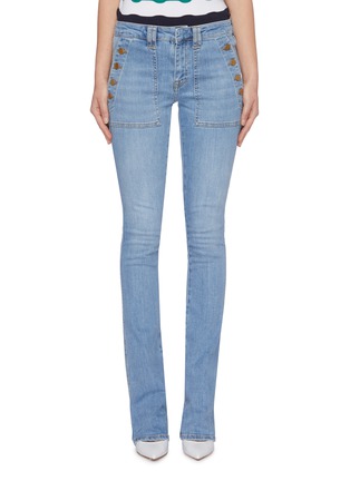 Main View - Click To Enlarge - VICTORIA, VICTORIA BECKHAM - Button panelled pocket flared jeans