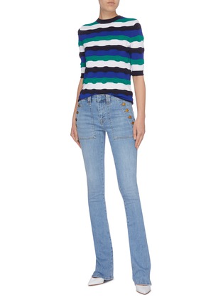 Figure View - Click To Enlarge - VICTORIA, VICTORIA BECKHAM - Button panelled pocket flared jeans