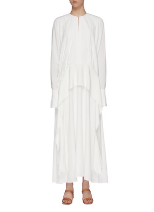 Main View - Click To Enlarge - VICTORIA, VICTORIA BECKHAM - Keyhole front oversized drape crepe dress