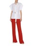 Figure View - Click To Enlarge - VICTORIA, VICTORIA BECKHAM - Belted flared short sleeve shirt