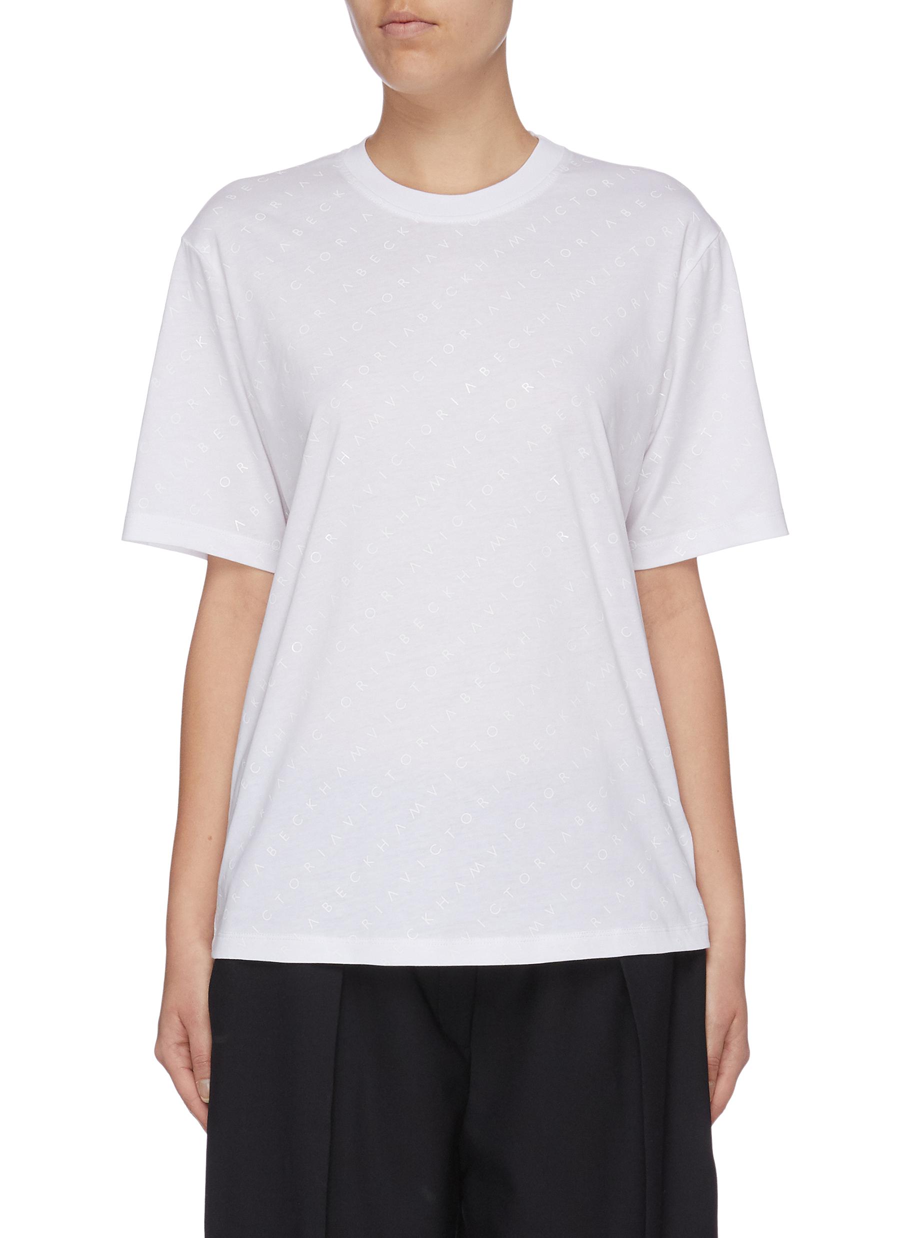 Logo print boxy Tshirt by Victoria, Victoria Beckham Coshio Online Shop