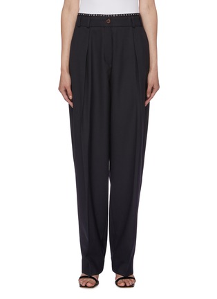 Main View - Click To Enlarge - VICTORIA, VICTORIA BECKHAM - Logo waistband pleated pants