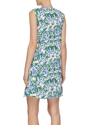 Back View - Click To Enlarge - VICTORIA, VICTORIA BECKHAM - Ruffle hem abstract floral print sleeveless dress