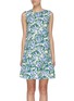 Main View - Click To Enlarge - VICTORIA, VICTORIA BECKHAM - Ruffle hem abstract floral print sleeveless dress