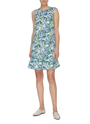 Figure View - Click To Enlarge - VICTORIA, VICTORIA BECKHAM - Ruffle hem abstract floral print sleeveless dress