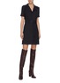 Figure View - Click To Enlarge - VICTORIA, VICTORIA BECKHAM - Belted patch pocket twill dress