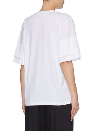 Back View - Click To Enlarge - VICTORIA, VICTORIA BECKHAM - Tiered pleated sleeve T-shirt