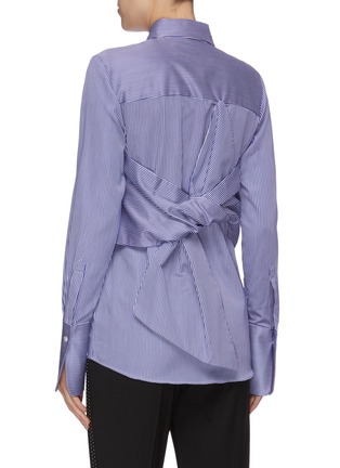 Back View - Click To Enlarge - VICTORIA, VICTORIA BECKHAM - Knot bow back stripe sateen shirt