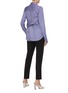 Figure View - Click To Enlarge - VICTORIA, VICTORIA BECKHAM - Knot bow back stripe sateen shirt
