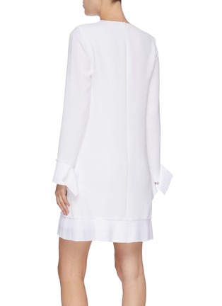 Back View - Click To Enlarge - VICTORIA, VICTORIA BECKHAM - Pleated hem crepe dress
