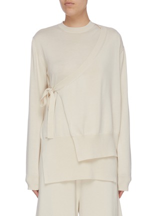 Main View - Click To Enlarge - MS MIN - Tie side panelled sweater