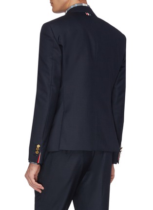 Back View - Click To Enlarge - THOM BROWNE  - Metallic button notched lapel wool blazer