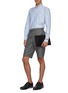 Figure View - Click To Enlarge - THOM BROWNE  - Waist tab wool shorts