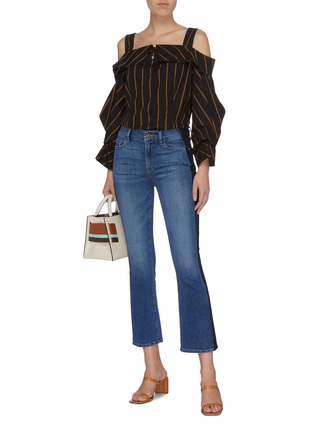 Figure View - Click To Enlarge - FRAME - 'Le Crop Mini' contrast outseam bootcut jeans