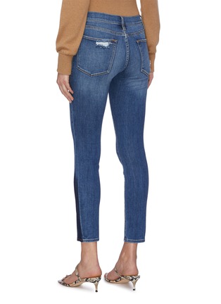 Back View - Click To Enlarge - FRAME - 'Le High Skinny' stripe outseam jeans