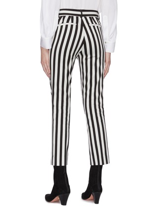 Back View - Click To Enlarge - FRAME - Belted stripe cropped pants