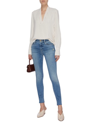 Figure View - Click To Enlarge - FRAME - 'Le High Skinny' raw cuff jeans