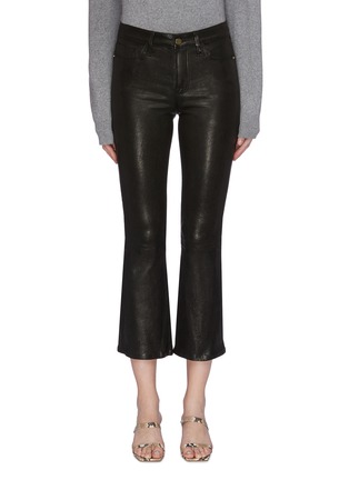 Main View - Click To Enlarge - FRAME - 'Le Crop' flared cropped leather pants