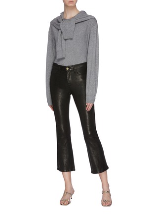 Figure View - Click To Enlarge - FRAME - 'Le Crop' flared cropped leather pants