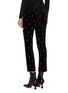 Back View - Click To Enlarge - FRAME - Heart embroidered cropped velvet pants