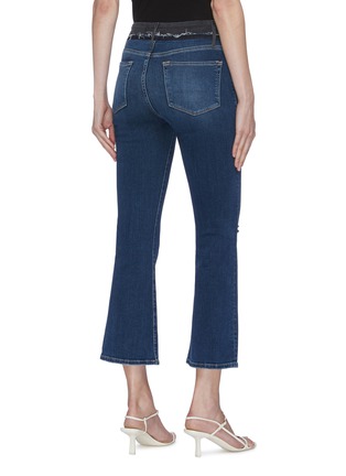 Back View - Click To Enlarge - FRAME - 'Le Crop Mini Boot' contrast waist flared jeans