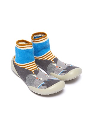Figure View - Click To Enlarge - COLLÉGIEN - Elephant intarsia toddler sock knit sneakers