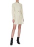 Figure View - Click To Enlarge - YVES SALOMON - Belted lambskin leather dress