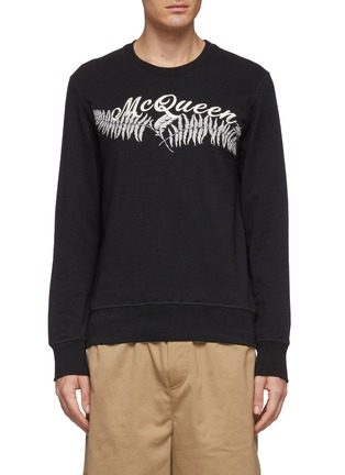 Main View - Click To Enlarge - ALEXANDER MCQUEEN - Logo leaf embroidered sweatshirt