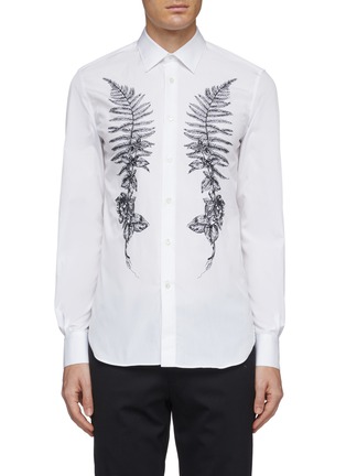 Main View - Click To Enlarge - ALEXANDER MCQUEEN - Fern embroidered shirt