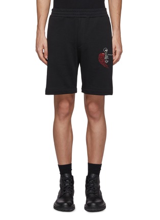 Main View - Click To Enlarge - ALEXANDER MCQUEEN - 'Naïve Skull' embroidered sweat shorts