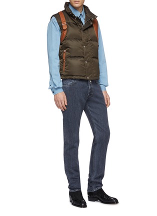 Figure View - Click To Enlarge - ALEXANDER MCQUEEN - Leather harness puffer vest