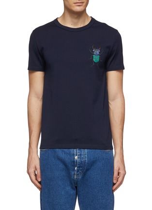 Main View - Click To Enlarge - ALEXANDER MCQUEEN - Beetle embroidered T-shirt