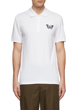 Main View - Click To Enlarge - ALEXANDER MCQUEEN - Butterfly embroidered polo shirt