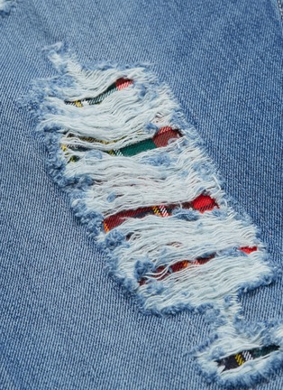  - ALEXANDER MCQUEEN - Tartan plaid panel rip-and-repair jeans