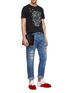 Figure View - Click To Enlarge - ALEXANDER MCQUEEN - Tartan plaid panel rip-and-repair jeans