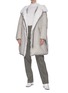 Figure View - Click To Enlarge - YVES SALOMON ARMY - Contrast lining lambskin fur trim puffer jacket