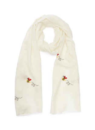 Main View - Click To Enlarge - JANAVI - 'Bee Fun' embroidered Merino wool scarf