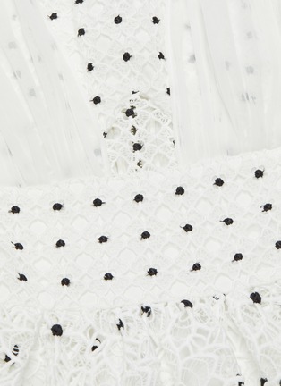 - SELF-PORTRAIT - Chiffon panel guipure lace midi dress