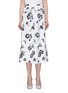Main View - Click To Enlarge - SELF-PORTRAIT - Twist waist floral sequin A-line midi skirt