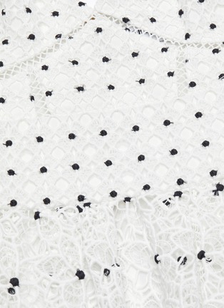 Detail View - Click To Enlarge - SELF-PORTRAIT - Tie shoulder guipure lace sleeveless midi dress