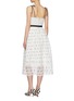 Back View - Click To Enlarge - SELF-PORTRAIT - Tie shoulder guipure lace sleeveless midi dress