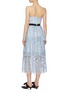 Back View - Click To Enlarge - SELF-PORTRAIT - Sequin floral tiered mesh strapless midi dress