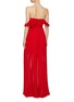 Back View - Click To Enlarge - SELF-PORTRAIT - Belted pleated chiffon off-shoulder wide leg jumpsuit