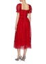 Back View - Click To Enlarge - SELF-PORTRAIT - Puff sleeve ruffle trim flared guipure lace midi dress