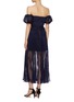 Back View - Click To Enlarge - SELF-PORTRAIT - Pleated chantilly lace off-shoulder dress