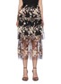Main View - Click To Enlarge - SELF-PORTRAIT - Sequin floral mesh tiered skirt
