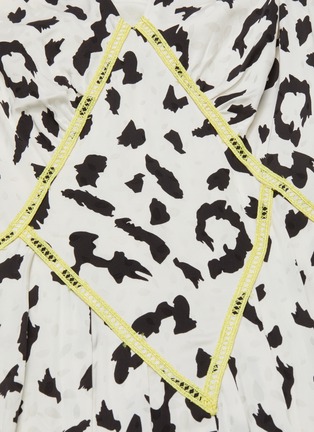 Detail View - Click To Enlarge - SELF-PORTRAIT - Tie shoulder leopard print sleeveless midi dress
